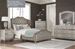 Bling Game Upholstered Bed 6 Piece Bedroom Set in Metallic Platinum Finish by Coaster - 300824