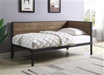 Getler Daybed in Weathered Chestnut and Black Metal Finish by Coaster - 300836