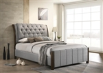 Lohrville Light Grey Fabric Upholstered Bed by Coaster - 300969