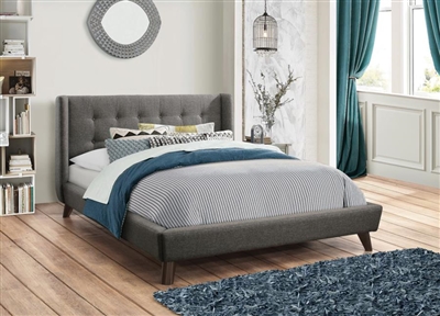 Carrington Grey Fabric Upholstered Bed by Coaster - 301061