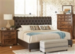 Gresham Upholstered Bed in Vintage Bourbon Finish by Coaster - 301097Q