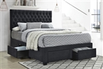 Soledad Platform Storage Upholstered Bed in Grey Fabric by Coaster - 305877Q