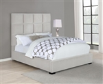 Panes Beige Velvet Upholstered Bed by Coaster - 315850Q