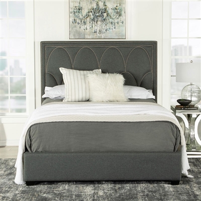 Bowfield Charcoal Linen Like Fabric Upholstered Bed by Coaster - 315900Q
