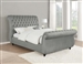 Chelles Grey Velvet Upholstered Bed by Coaster - 315921Q