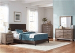 Kauffman Fabric Bed 6 Piece Bedroom Set in Washed Taupe Finish by Coaster - 350081