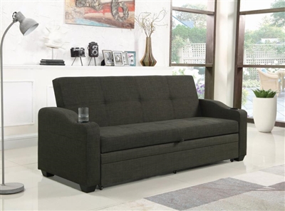 Miller Upholstered Sleeper Sofa Bed in Charcoal Grey Fabric by Coaster - 360063