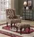 Floral Pattern Fabric Accent Chair and Ottoman by Coaster - 3932B