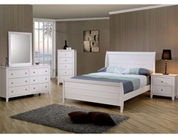 Sandy Beach Youth 4 Piece Sleigh Bedroom Furniture Set in White Finish by Coaster - 400231