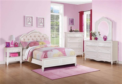 Caroline 4 Piece Youth Bedroom Set in White Finish by Coaster - 400720T