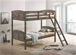 Flynn Twin Twin Bunk Bed in Weathered Brown Finish by Coaster - 400808