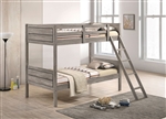 Ryder Twin Twin Bunk Bed in Weathered Taupe Finish by Coaster - 400818