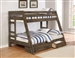 Wrangle Hill Twin Over Full Bunk Bed 3 Piece Set in Gun Smoke Finish by Coaster - 400830-S