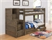 Wrangle Hill Twin Over Twin Bunk Bed 3 Piece Set in Gun Smoke Finish by Coaster - 400831-S