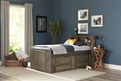 Wrangle Hill Twin Captain's Bed in Gun Smoke Finish by Coaster - 400839T