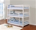 Sandler Triple Twin Bunk Bed in White Finish by Coaster - 401302