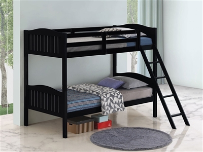Littleton Twin Twin Bunk Bed in Black Finish by Coaster - 405053BLK