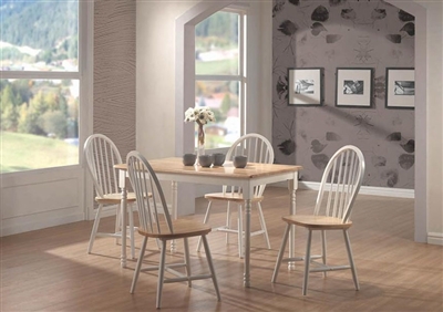 Country 5 Piece Dining Set in Two Tone Finish by Coaster - 4147-W