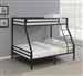 Kinsey Twin Full Bunk Bed in Matte Black Finish by Coaster - 422676