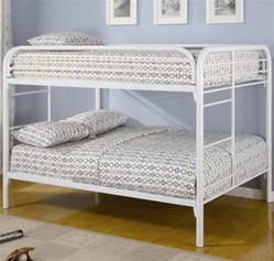 Morgan Full Full Bunk Bed in White Finish by Coaster - 460056W