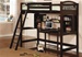 Perris Workstation Loft Bunk Bed in Cappuccino Finish by Coaster - 460063