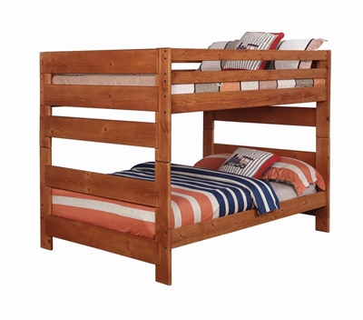Wrangle Hill Full Over Full Bunk Bed in Amber Wash Finish by Coaster - 460096