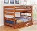 Wrangle Hill Full Over Full Bunk Bed 2 Piece Set in Amber Wash Finish by Coaster - 460096-S