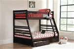 Ashton Storage Twin Full Bunk Bed in Cappuccino Finish by Coaster - 460184