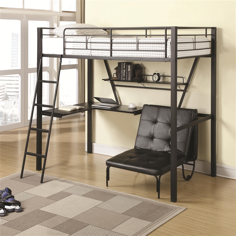 Twin Workstation Loft Bed And, Coaster Twin Over Twin Convertible Loft Bunk Bed