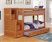 Wrangle Hill Twin Over Twin Bunk Bed 3 Piece Set in Amber Wash Finish by Coaster - 460243-T
