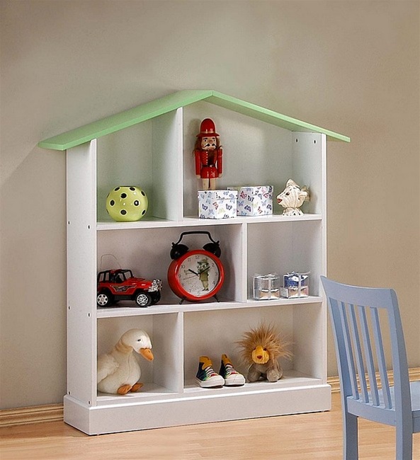 white dollhouse bookcase