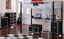 LeClair Black and Metal Twin Loft Bed by Coaster - 460281