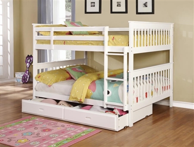 Chapman Full Full Bunk Bed in White Finish by Coaster - 460360