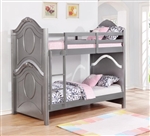 Valentine Twin Twin Bunk Bed in Metallic Pewter Finish by Coaster - 461131