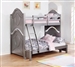 Valentine Twin Full Bunk Bed in Metallic Pewter Finish by Coaster - 461132
