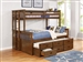 Atkin Twin XL Over Queen Bunk Bed in Weathered Walnut Finish by Coaster - 461147