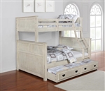 Montrose Twin Full Bunk Bed in Antique White Finish by Coaster - 461252