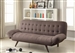 Janet Tufted Sofa Bed with Adjustable Armrest in Mink Grey Fabric by Coaster - 500041