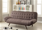 Janet Tufted Sofa Bed with Adjustable Armrest in Mink Grey Fabric by Coaster - 500041