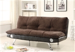 Brown Futon Sofa Bed with Built-In Bluetooth Speaker by Coaster - 500047