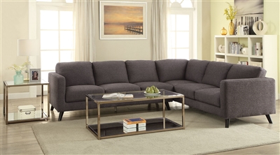 Azalea Sectional in Cocoa Bean Chenille Upholstery by Coaster - 500549