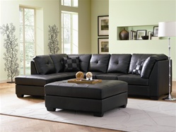 Darie Black Leather Sectional by Coaster - 500606