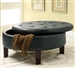 Round Black Upholstered Storage Ottoman by Coaster - 501010