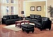 Samuel 2 Piece Black Leatherette Living Room Set by Coaster - 501681SL