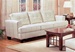 Samuel Cream Leatherette Sofa by Coaster - 501691