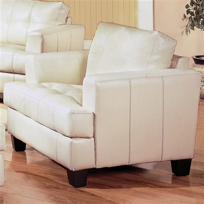 Samuel 100% Cream Bonded Leather Chair by Coaster - 501693
