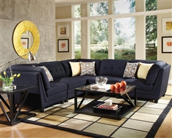 Keaton 5 Piece Sectional in Midnight Fabric by Coaster - 503451