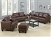 Samuel 2 Pc Sofa Set in Dark Brown Leatherette by Coaster - 504071-S