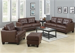 Samuel 2 Pc Sofa Set in Dark Brown Leatherette by Coaster - 504071-S