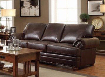 Colton Sofa in Brown Leatherette Upholstery by Coaster - 504411